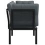 VIDAXL Chaises d'angle de jardin avec coussins 2 pcs noir/gris