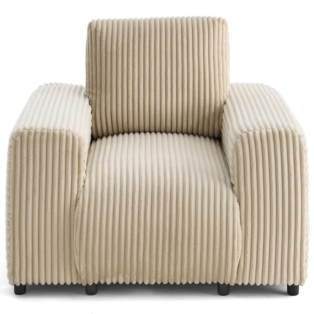 LISA DESIGN Garance - fauteuil en velours côtelé grosses côtes