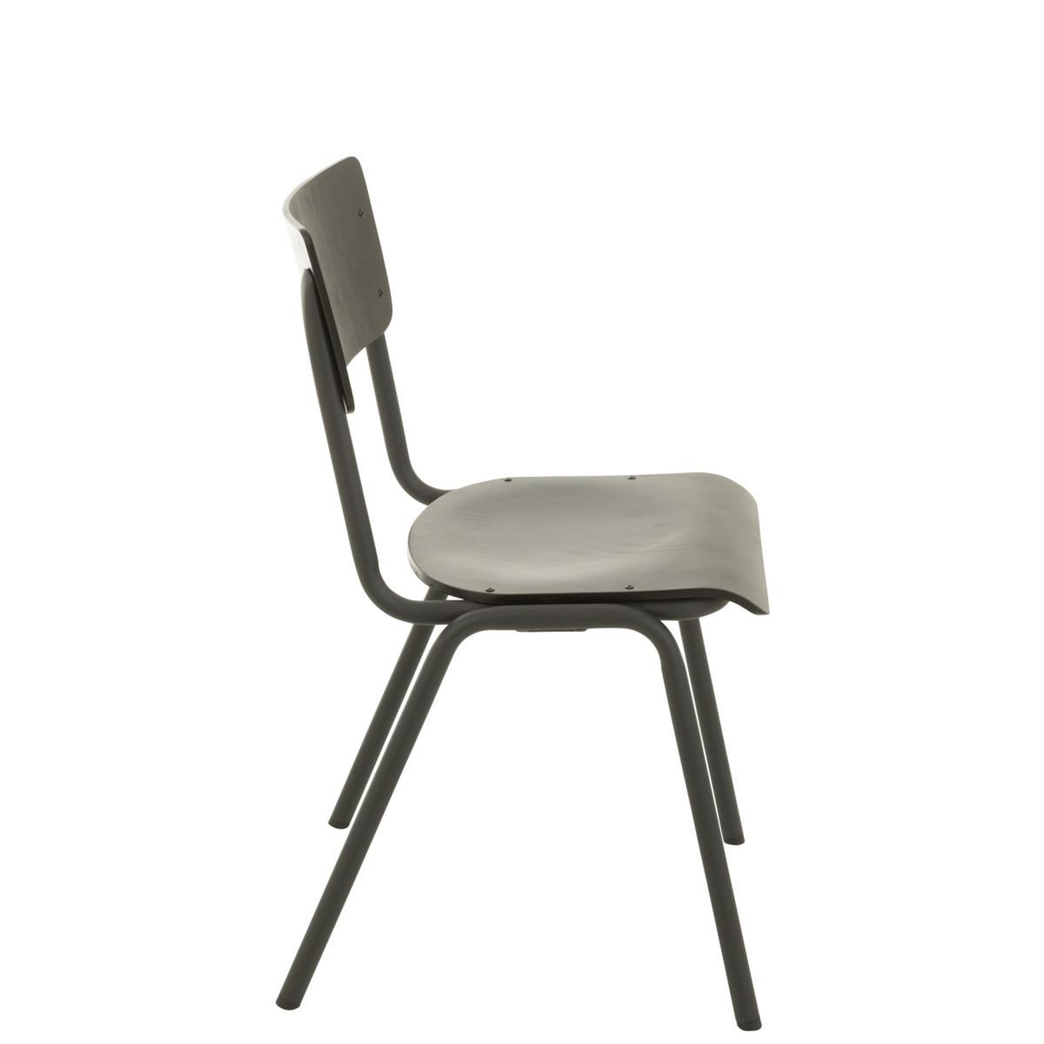 Voir la diapositive 3 : J-LINE Chaise vintage en bois  mauricio  82cm noir