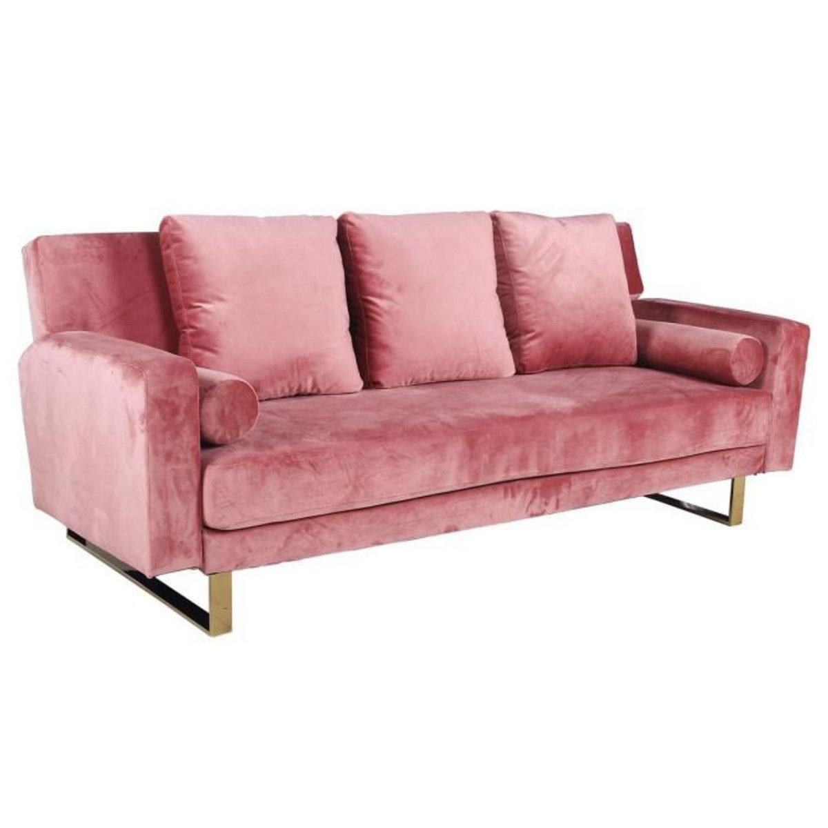 Paris Prix Canapé Convertible Velours  Albine  210cm Rose