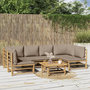 Voir la diapositive 1 : VIDAXL Salon de jardin 7 pcs avec coussins taupe bambou