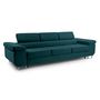 Voir la diapositive 3 : BEST MOBILIER Pablo - canapé 3 places - convertible avec têtières réglables - en velours