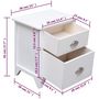 Voir la diapositive 6 : VIDAXL Table de chevet Blanc 38x28x45 cm Bois de Paulownia