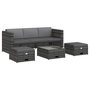 Voir la diapositive 2 : VIDAXL Salon de jardin 4 pcs avec coussins resine tressee gris