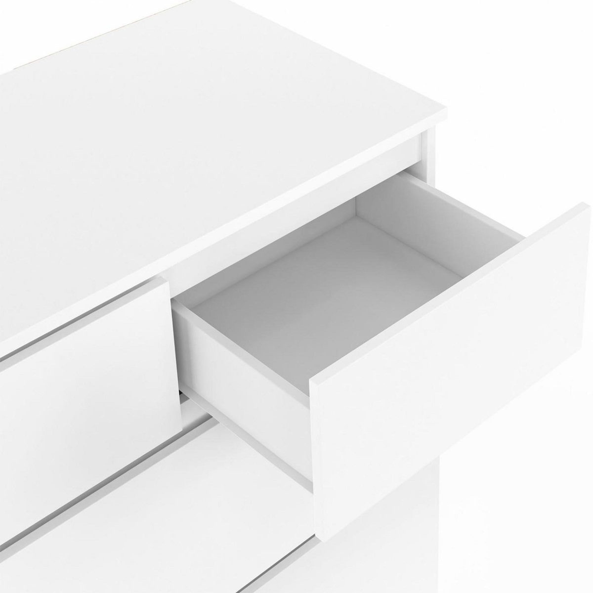 ID MARKET Commode 8 tiroirs TOMI 160 cm bois blanc