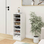 VIDAXL Armoire à chaussures Blanc 31,5x35x90 cm Bois d ingénierie