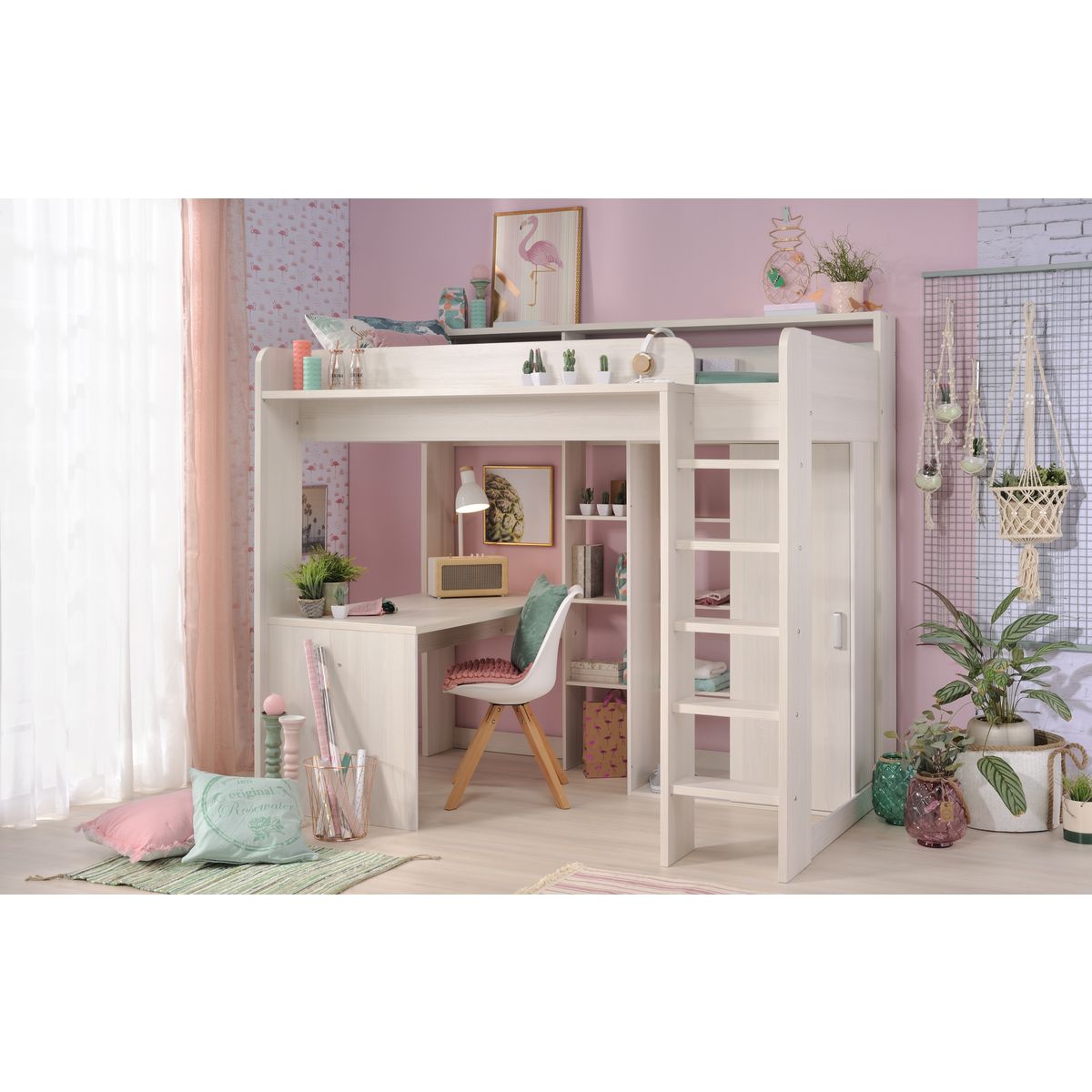 Lit enfant mezzanine couchage 90x200cm GIANT