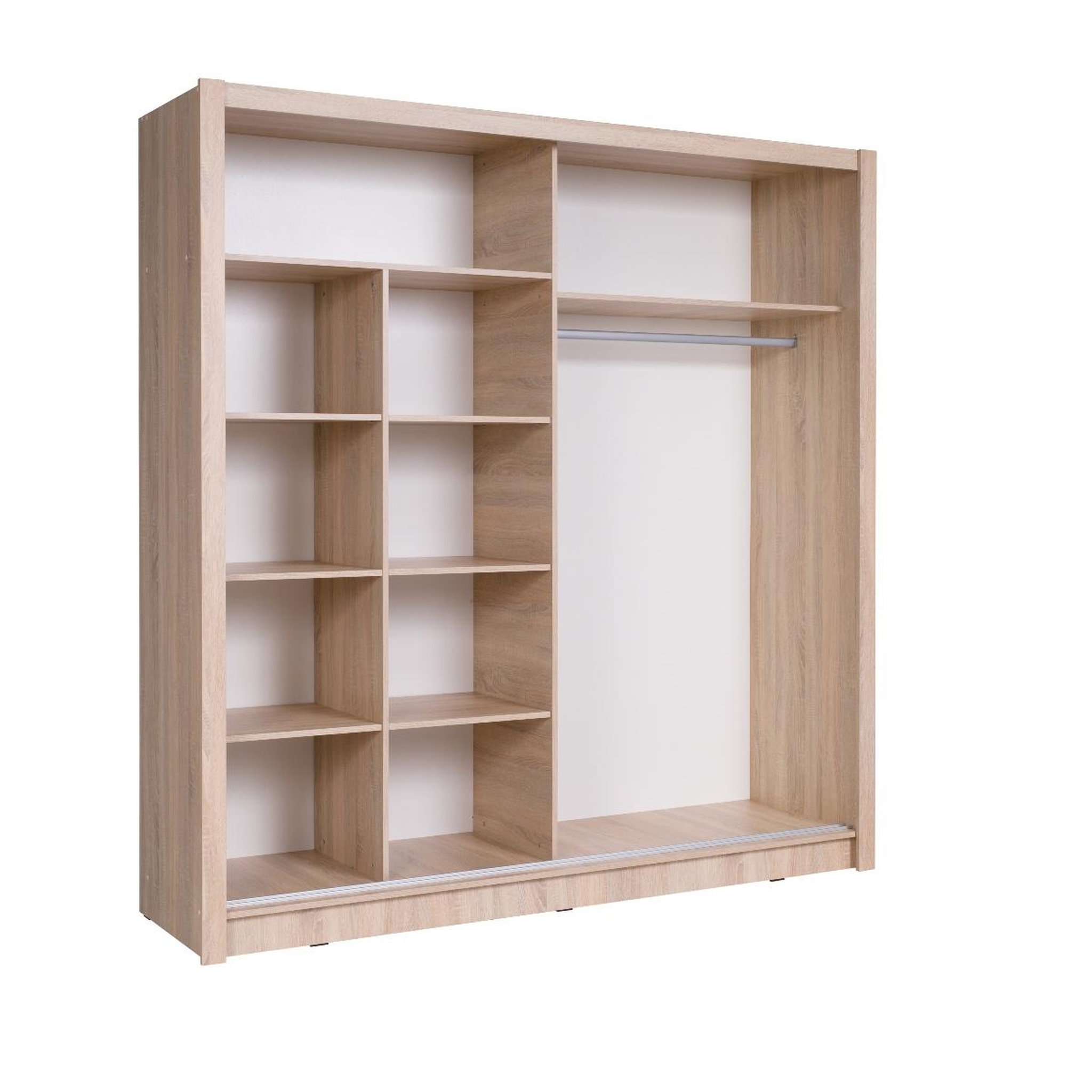 Voir la diapositive 3 : JLC KREATION Armoire moderne bois 2 portes coulissantes 155cm ulric