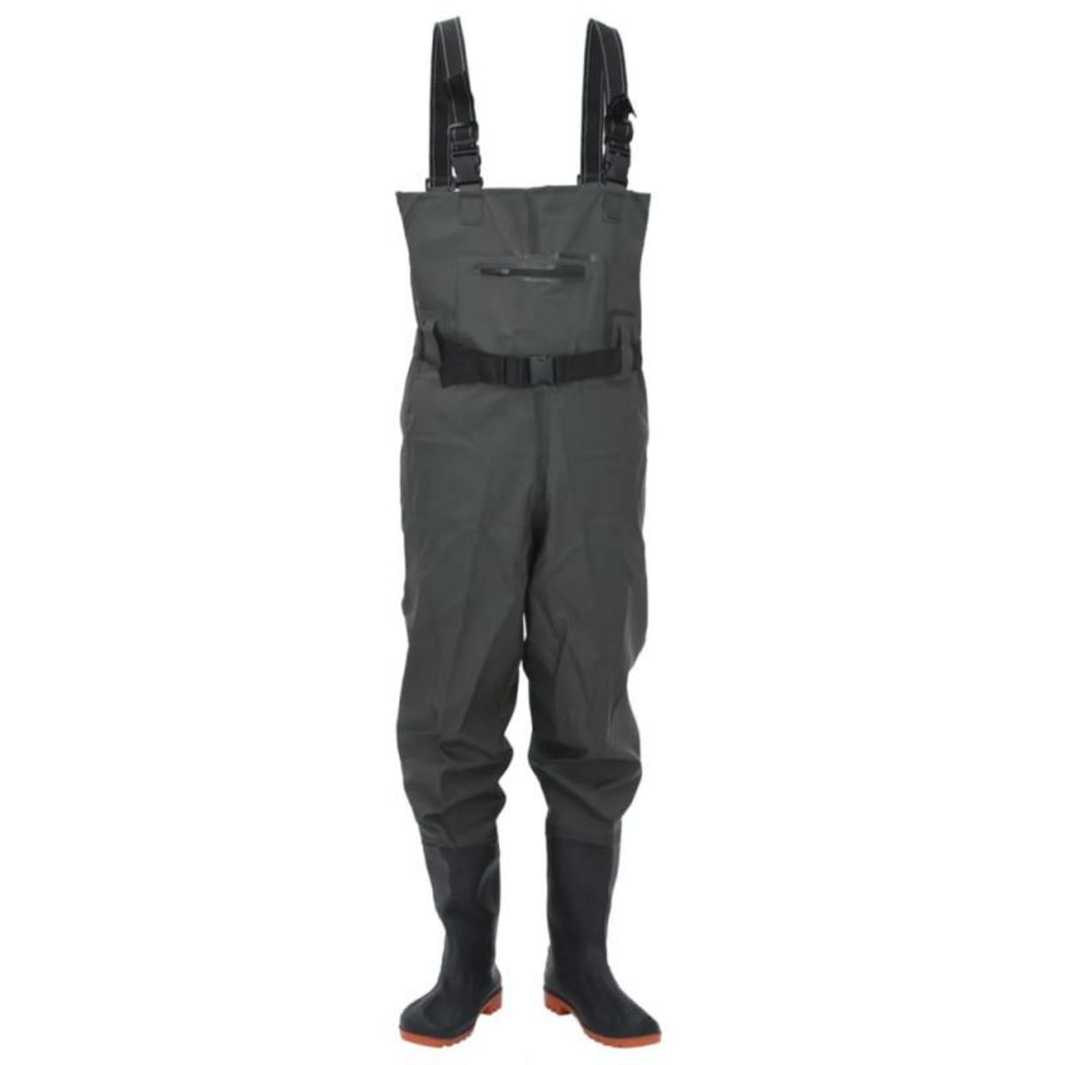VIDAXL Cuissardes avec bottes et ceinture vert foncé taille 38
