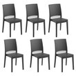 ARETA Lot de 6 chaises - Résine - Gris anthracite - FLORA