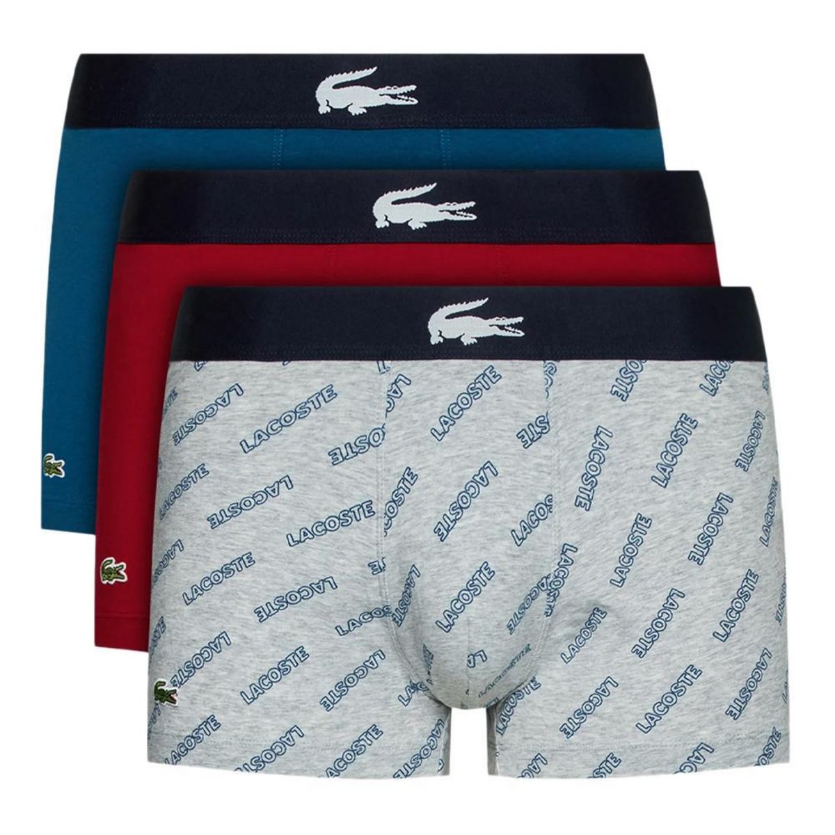 Lacoste x3 Boxers /Gris/Bleu Homme Lacoste 5H1774