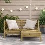 Voir la diapositive 3 : VIDAXL Canape de jardin 2 places avec repose-pieds bois pin impregne