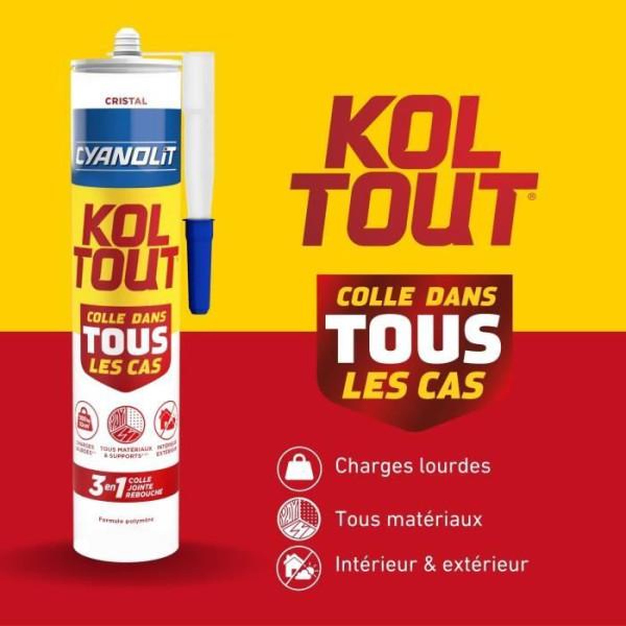 Voir la diapositive 4 : CYANOLIT Colle de fixation et d'étanchéité - CYANOLIT - Cristal - 290 ml - Transparent - Résistante et flexible