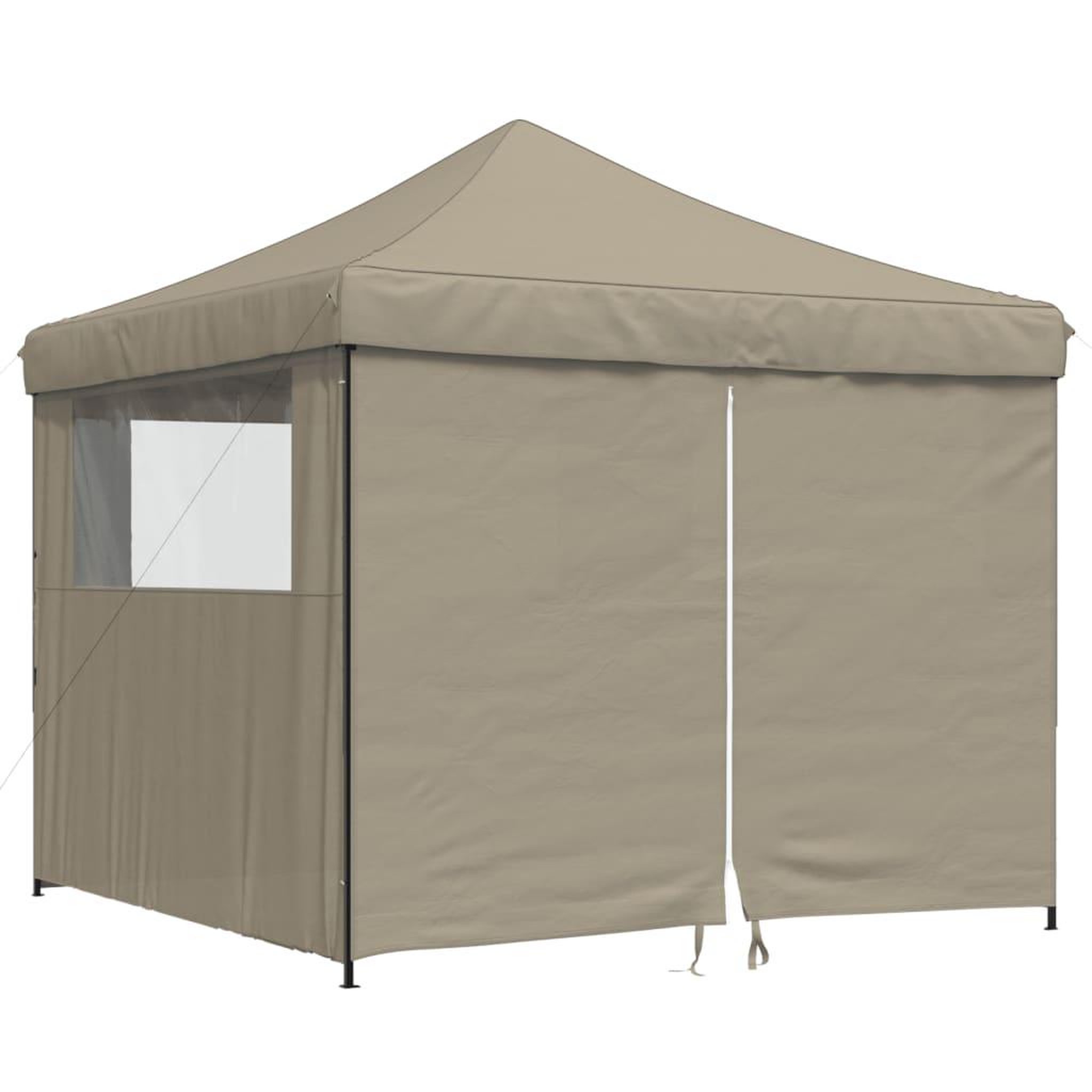 Voir la diapositive 2 : VIDAXL Tente de reception pliable escamotable 4 parois laterales taupe