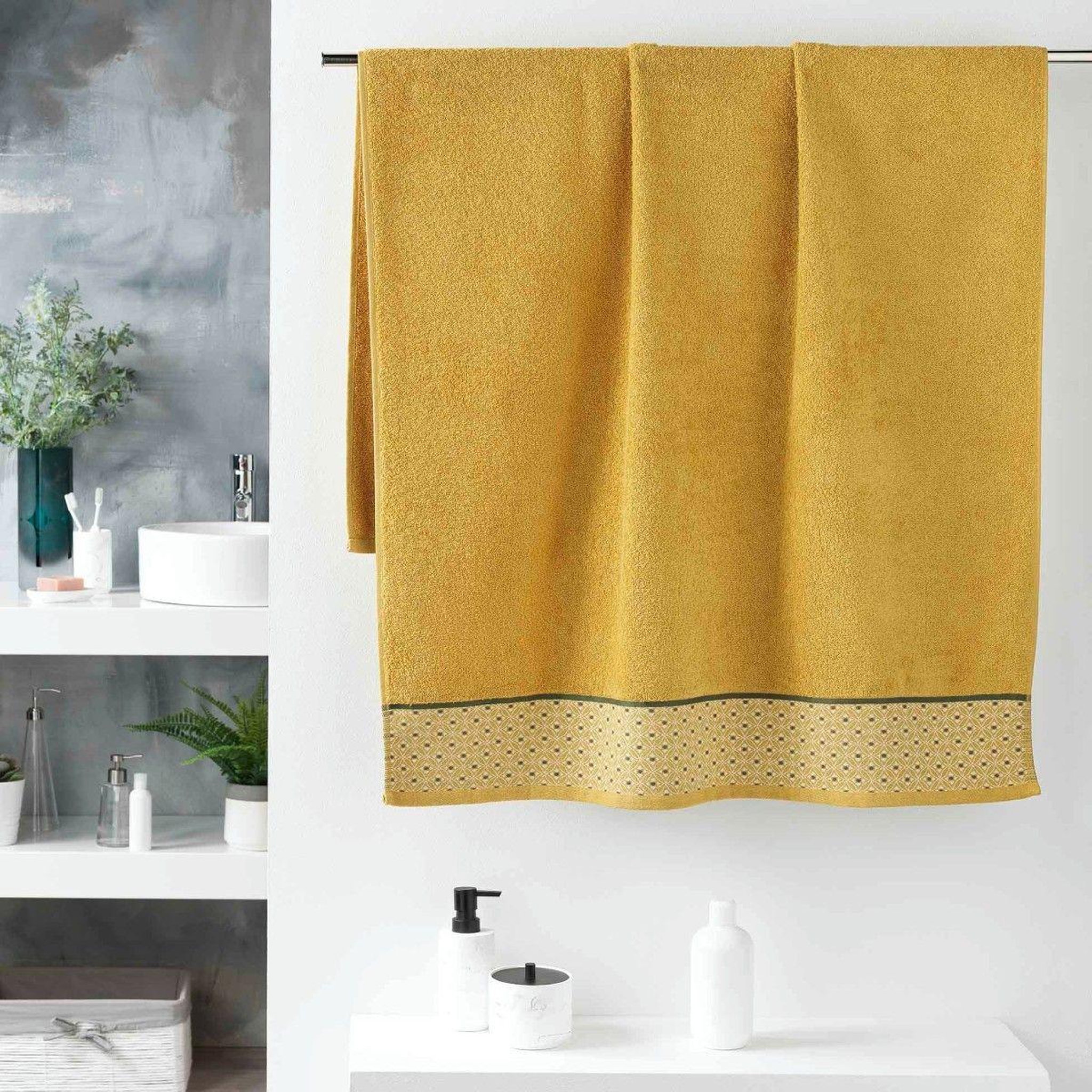 Voir la diapositive 3 : Douceur d'Intérieur Drap de bain jacquard  belina  90x150cm miel