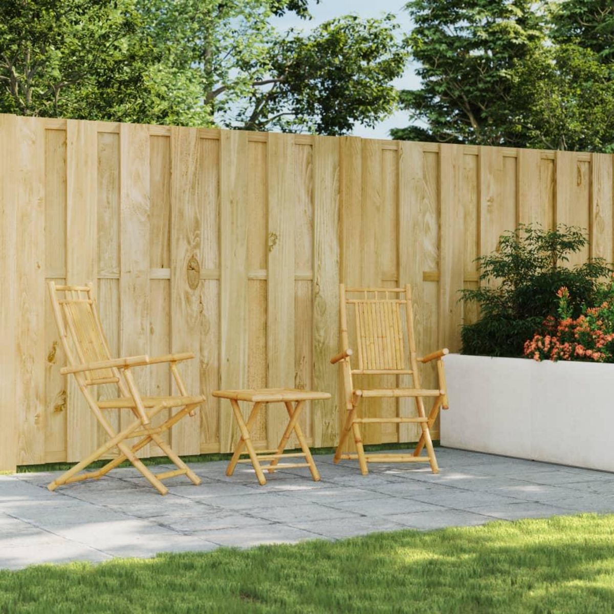 VIDAXL Ensemble de bistro 3 pcs bambou