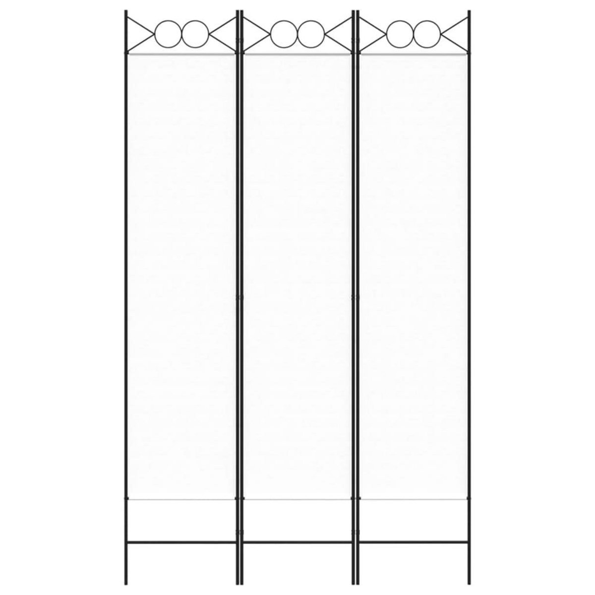 VIDAXL Cloison de separation 3 panneaux Blanc 120x200 cm Tissu