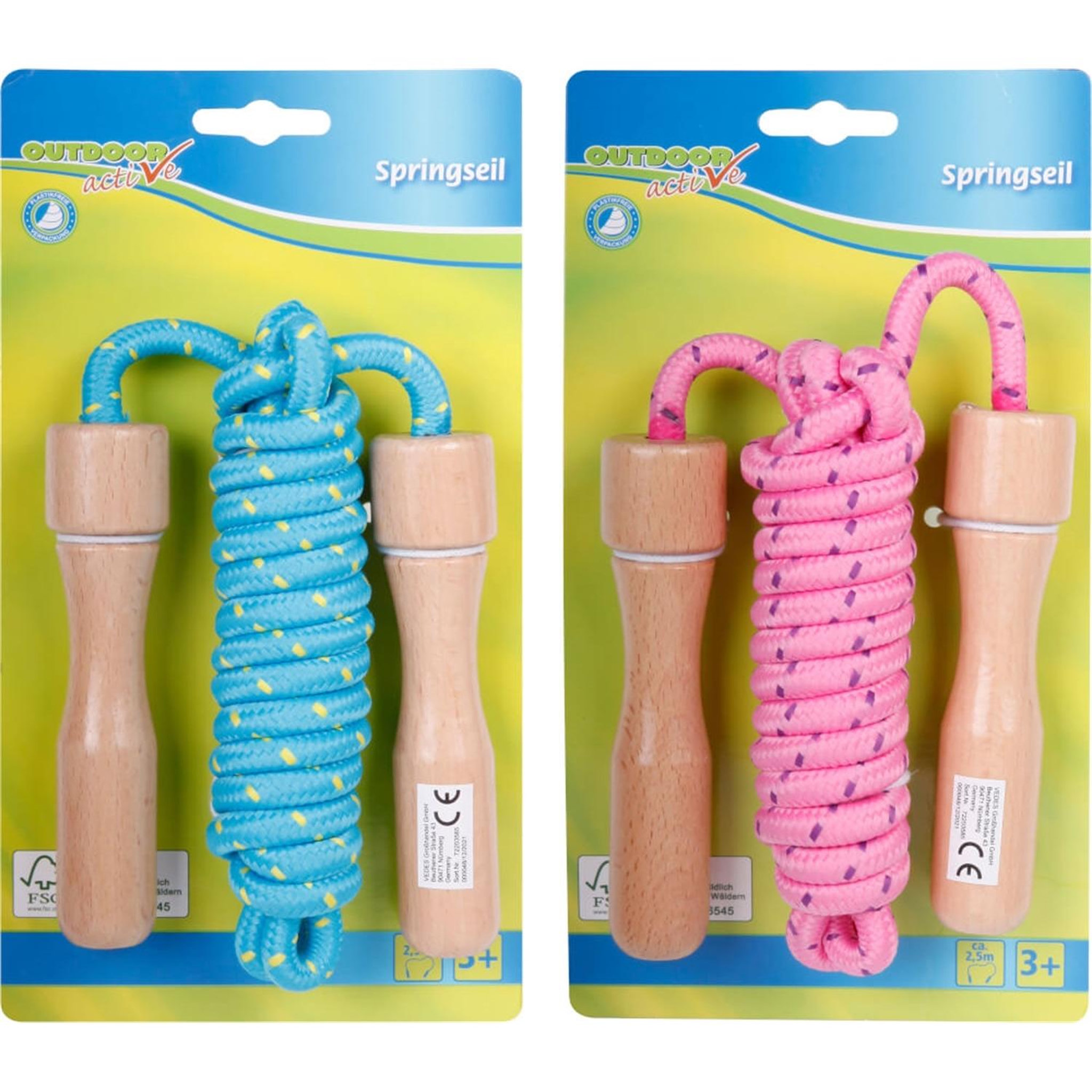 OUTDOOR ACTIVE Active Corde à sauter multicolore poignée en bois
