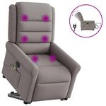 VIDAXL Fauteuil inclinable de massage electrique Taupe Tissu