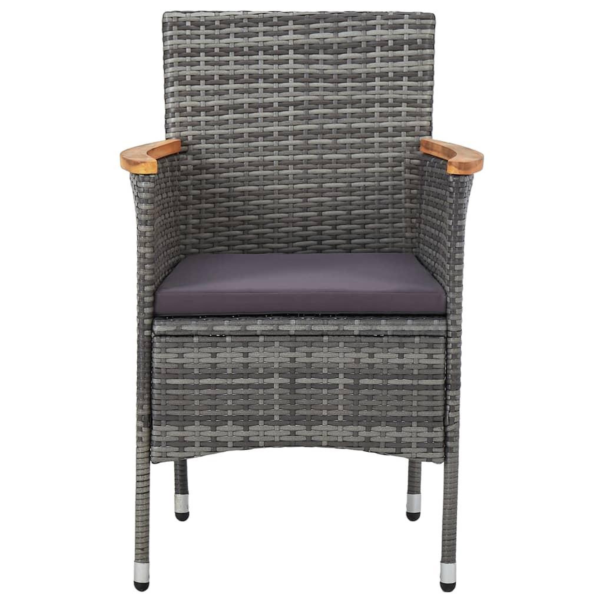 Voir la diapositive 5 : VIDAXL Chaises a manger de jardin lot de 2 Resine tressee Gris