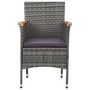Voir la diapositive 5 : VIDAXL Chaises a manger de jardin lot de 2 Resine tressee Gris