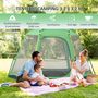 Voir la diapositive 4 : OUTSUNNY Tente de camping familiale 6 personnes montage instantanée Pop-up 4 fenêtres 2 portes dim. 320L x 320l x 176H cm fibre verre polyester vert gris