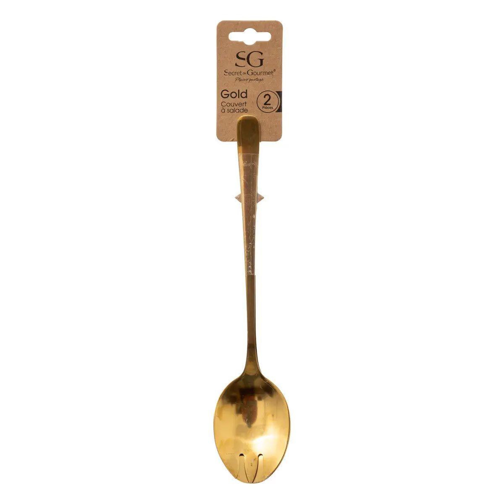 Voir la diapositive 4 : SECRET DE GOURMET Couverts à Salade  Lance  24cm Or