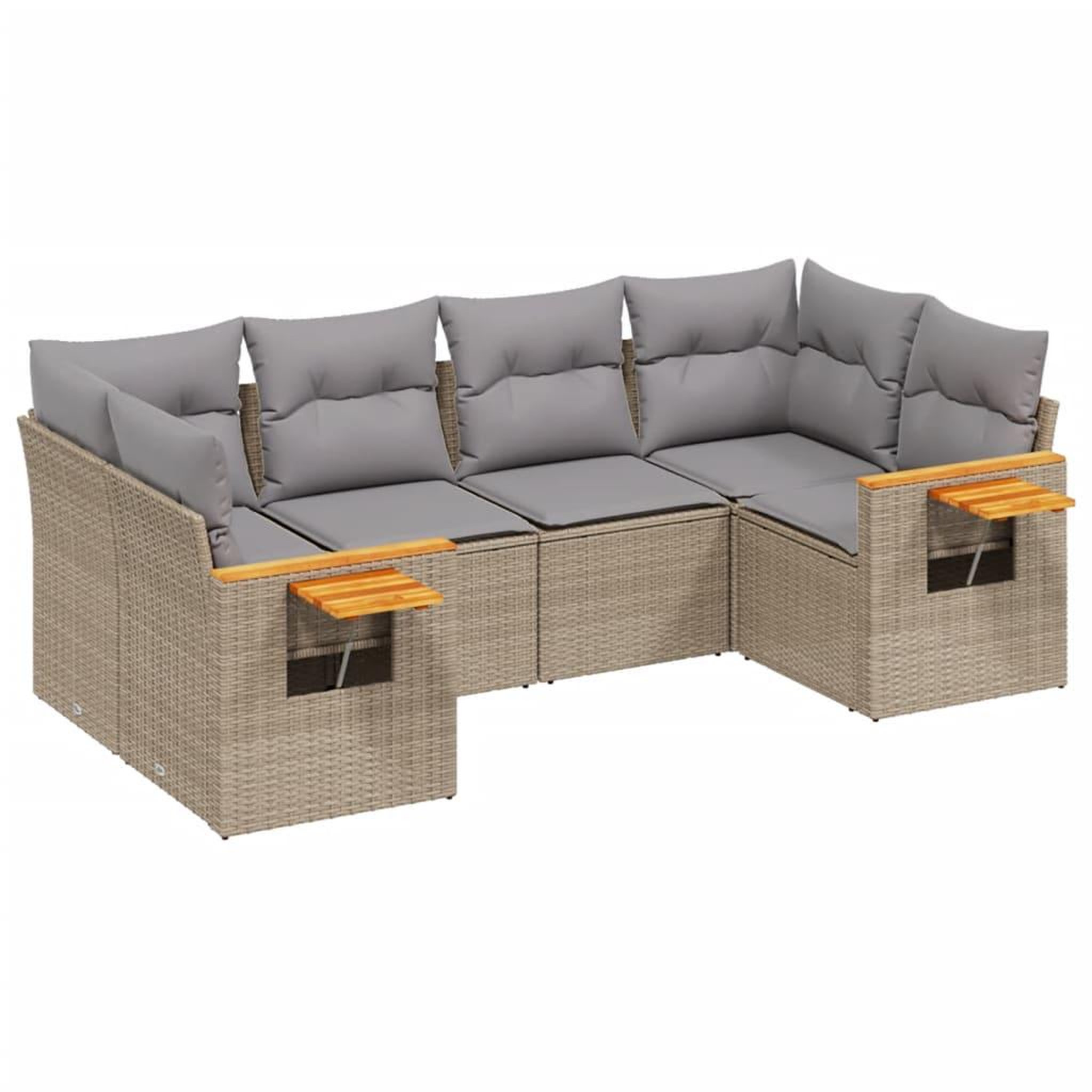 Voir la diapositive 2 : VIDAXL Salon de jardin avec coussins 6 pcs beige resine tressee