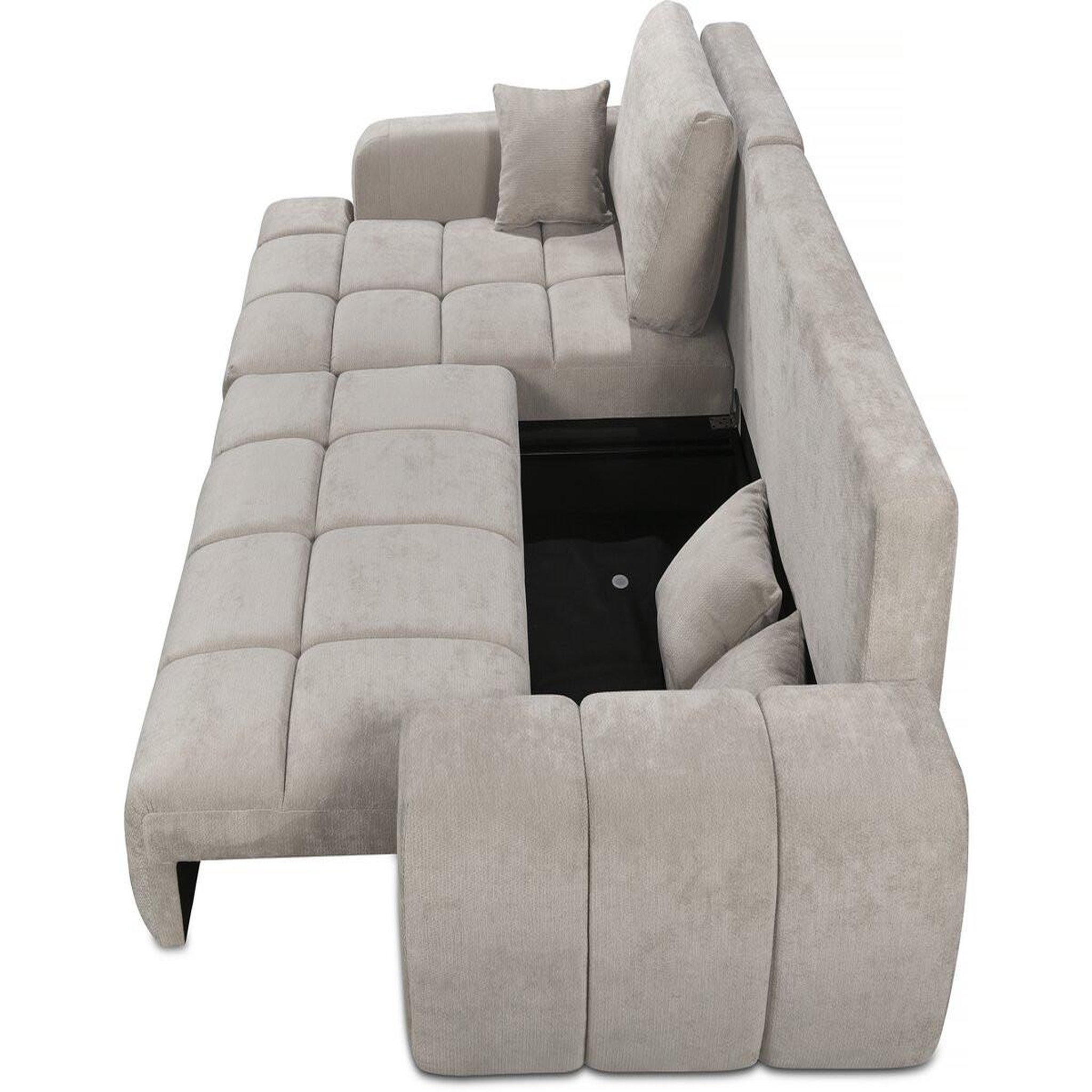Voir la diapositive 3 : Habitat et Jardin Canapé d'angle gauche convertible en tissu chenille  verneuil  - 3 places - beige