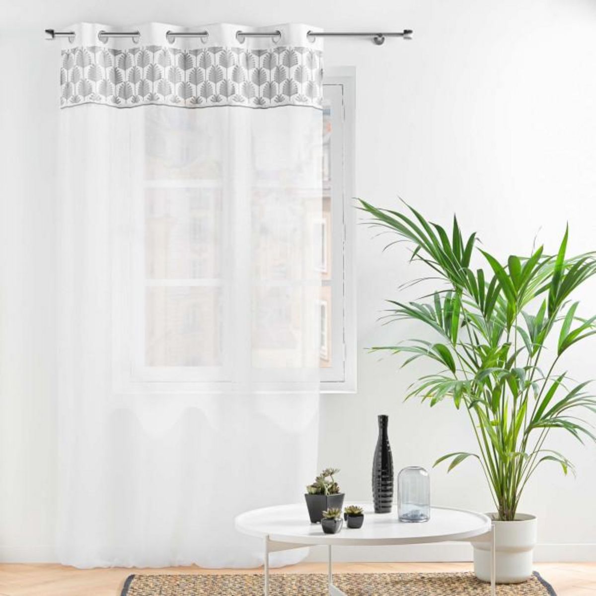 Paris Prix Rideau Voilage à Œillets  Kasita  140x240cm Blanc