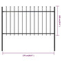 Voir la diapositive 6 : VIDAXL Cloture de jardin avec dessus en lance Acier 1,7 x 1 m Noir