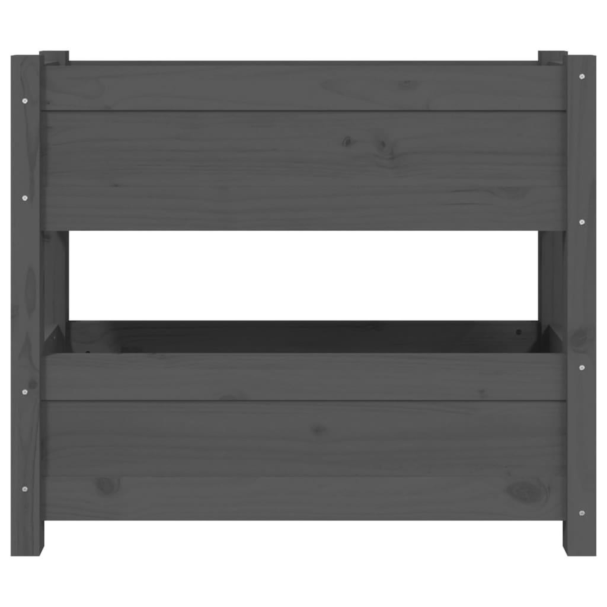 Voir la diapositive 5 : VIDAXL Jardiniere Gris 77x25x66 cm Bois massif de pin