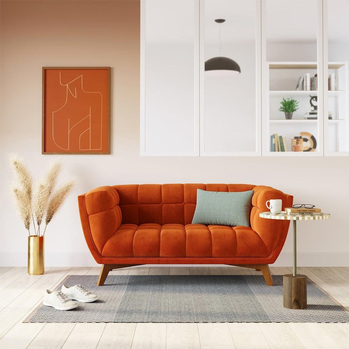 Rendez vous déco Table d'appoint ronde en bois de manguier et résine  D45 cm-Slimi