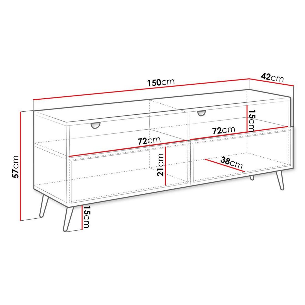 BEST MOBILIER Sorolla - meuble tv - 150 cm