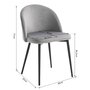 HOMCOM Chaises de visiteur design scandinave - lot de 2 chaises - pieds effilés métal noir - assise dossier ergonomique velours gris