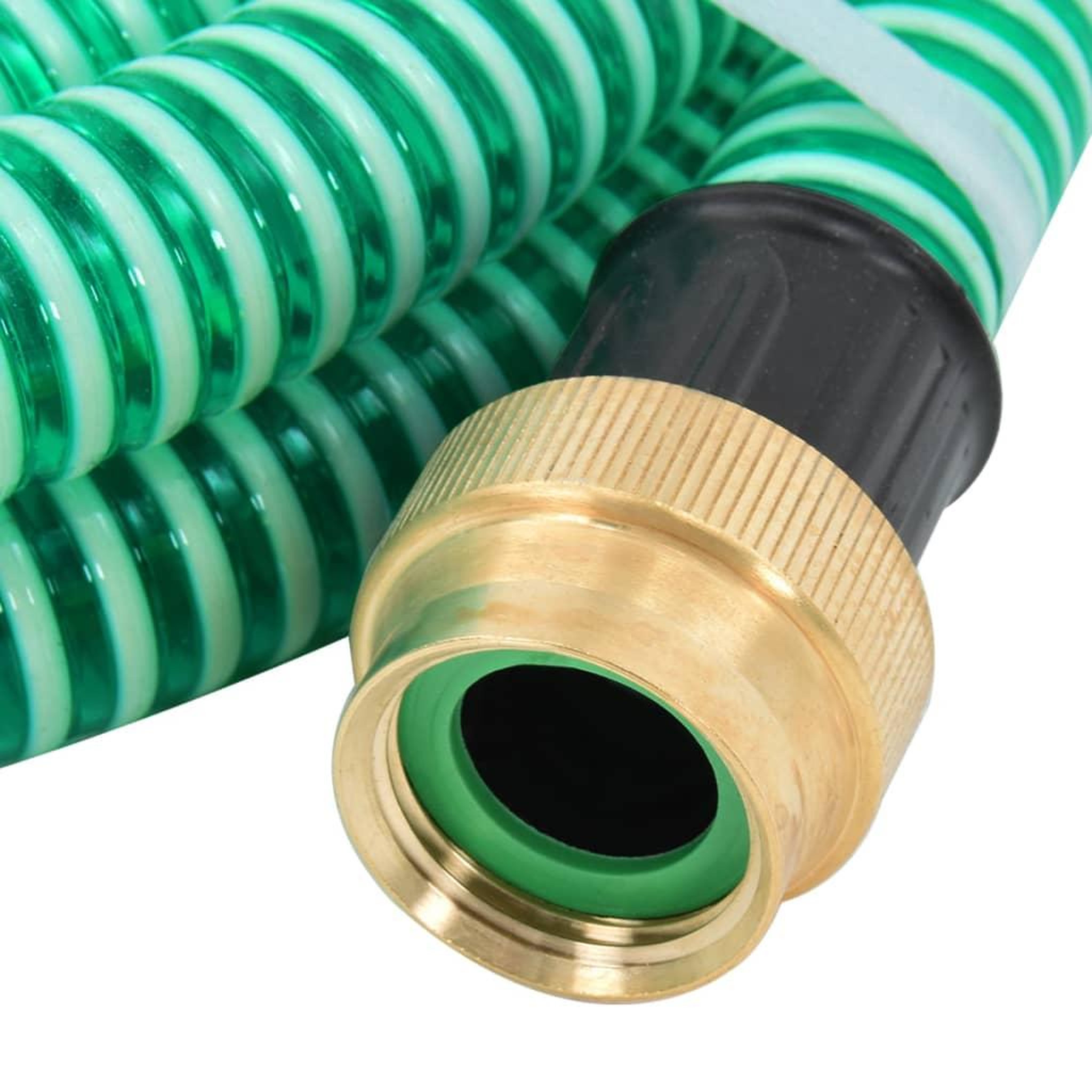 Voir la diapositive 2 : VIDAXL Tuyau d'aspiration avec raccords en laiton vert 1,1  25 m PVC