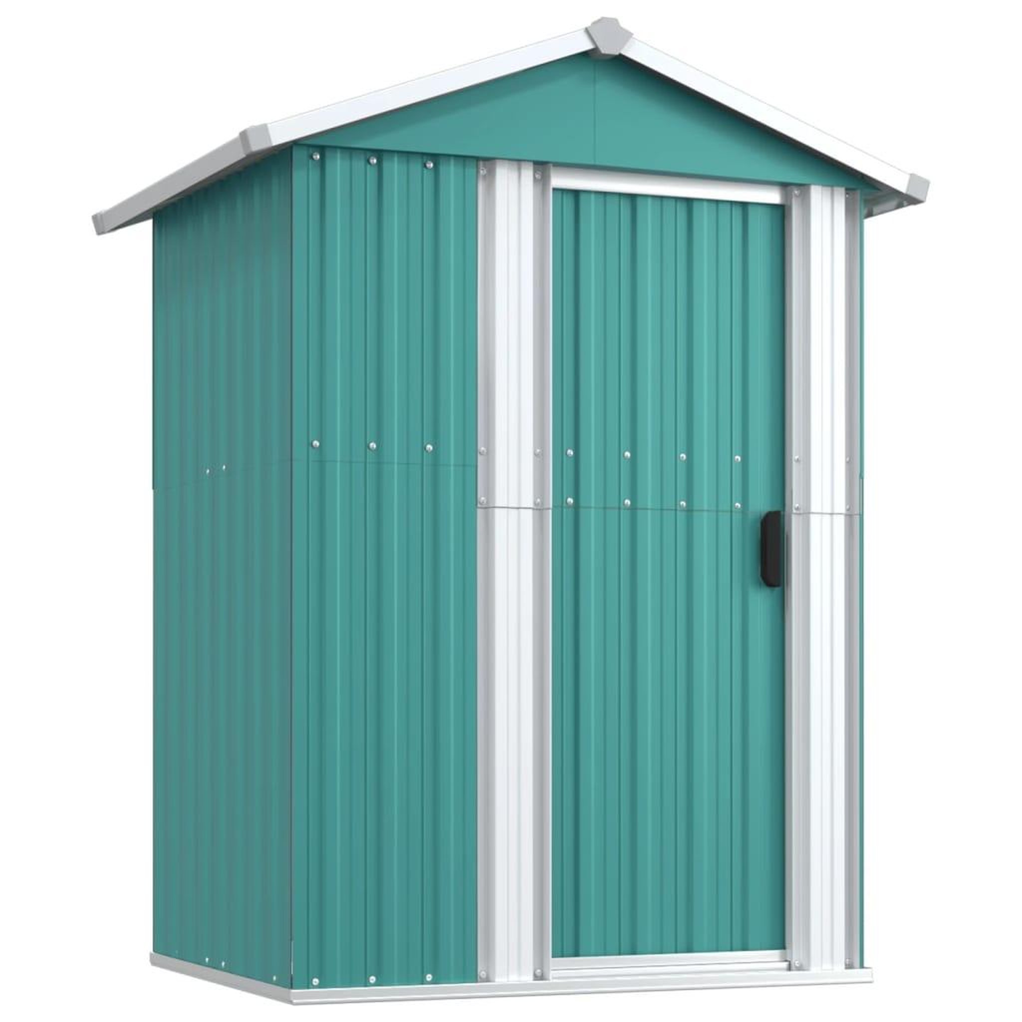 Voir la diapositive 2 : VIDAXL Abri de jardin Vert 126x97,5x177 cm Acier galvanise