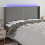 VIDAXL Tete de lit a LED Gris fonce 203x16x118/128 cm Tissu