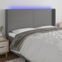Voir la diapositive 1 : VIDAXL Tete de lit a LED Gris fonce 203x16x118/128 cm Tissu