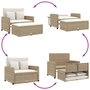 Voir la diapositive 5 : VIDAXL Canape de jardin avec coussins 2 places beige resine tressee