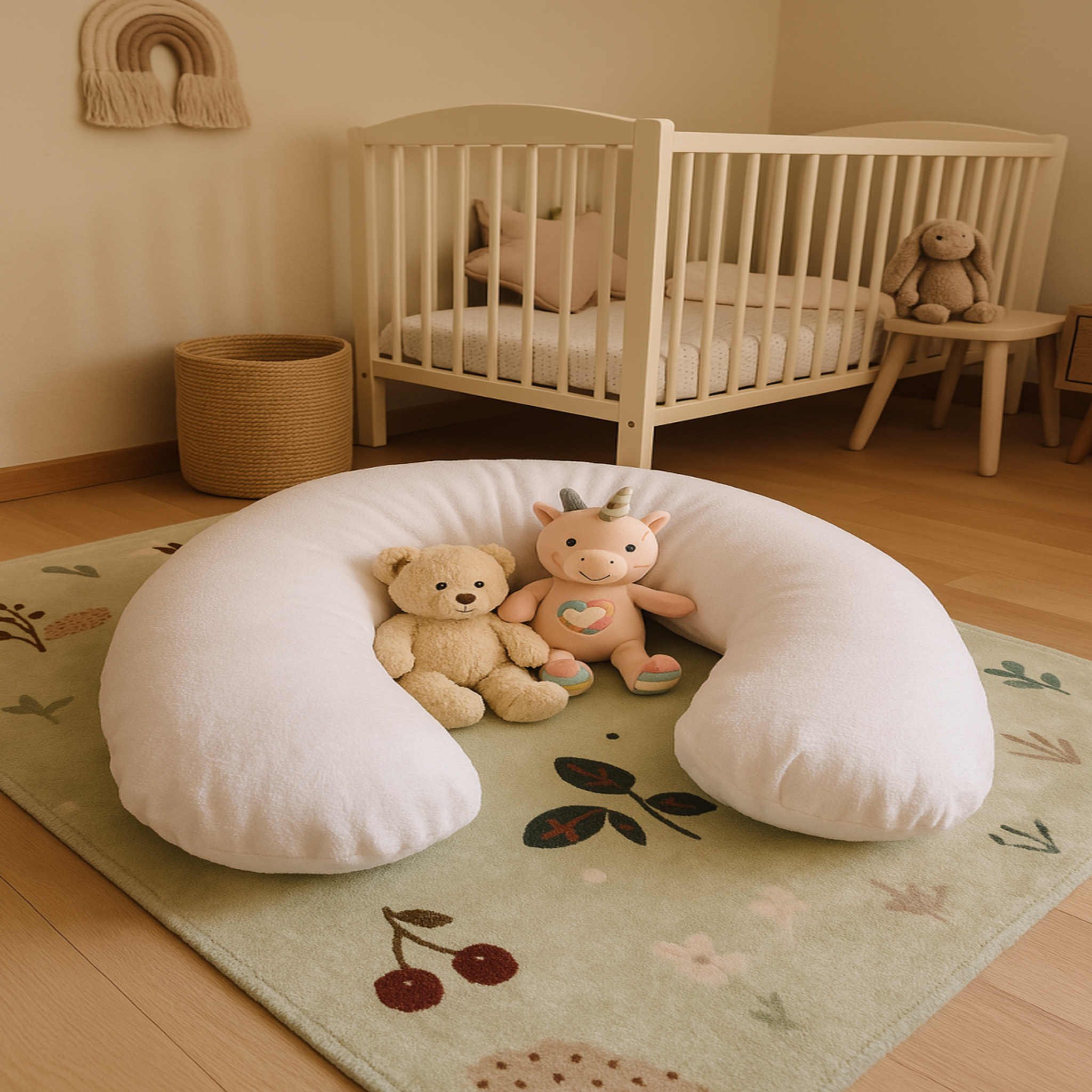 Voir la diapositive 2 : CH'TI BOUT Coussin allaitement XL 205 cm - bouclette bambou