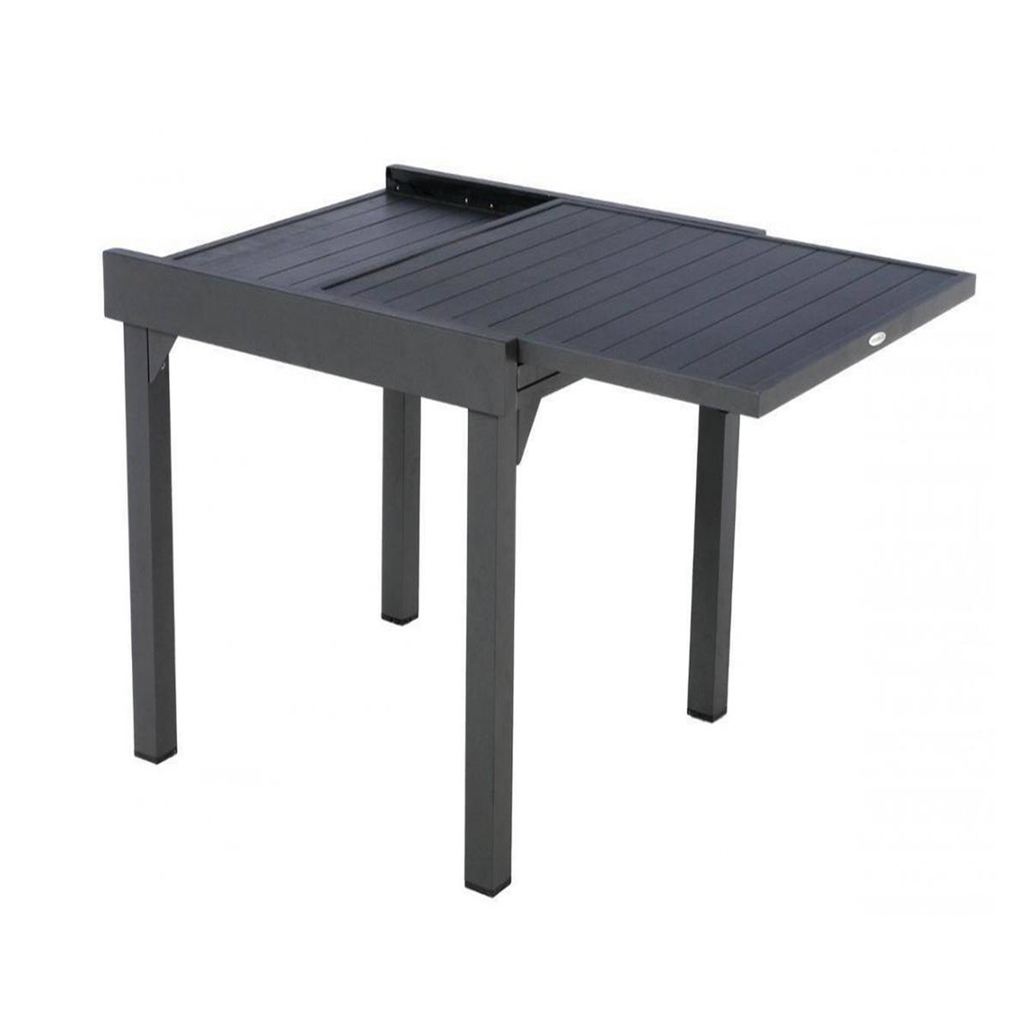 Voir la diapositive 4 : HESPERIDE Table extensible carrée alu Piazza 4/8 places Graphite - Hespéride