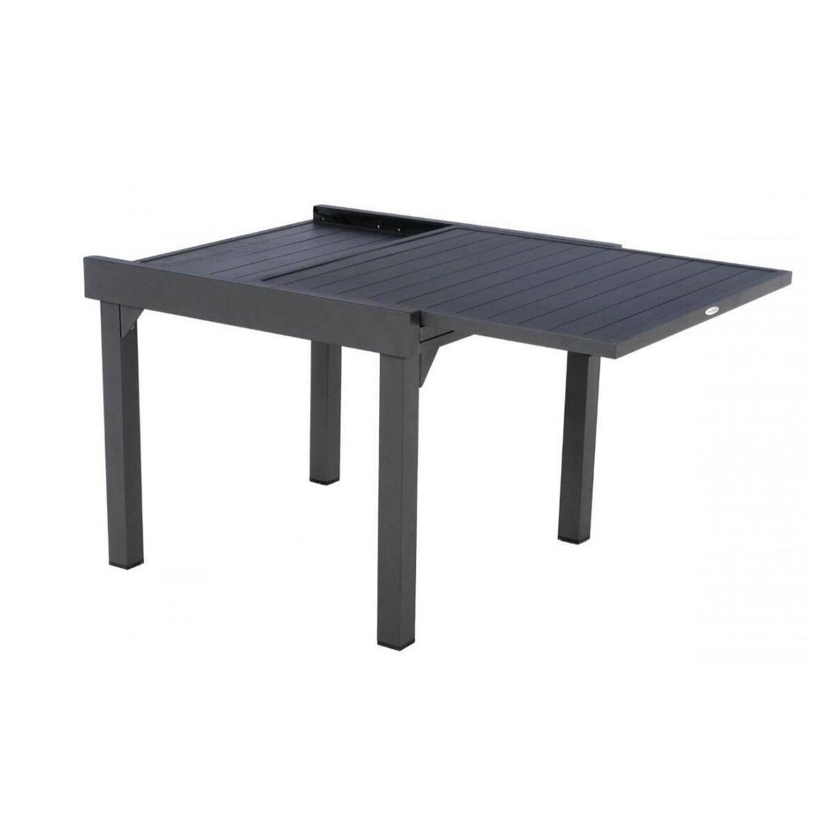 HESPERIDE Table extensible carrée alu Piazza 4/8 places Graphite - Hespéride