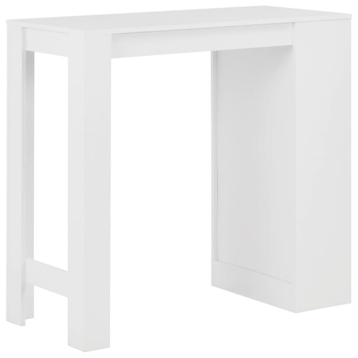 VIDAXL Table de bar avec etagere Blanc 110x50x103 cm