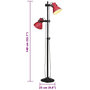 Voir la diapositive 6 : VIDAXL Lampadaire 25 W rouge delave 25x25x90/160 cm E27