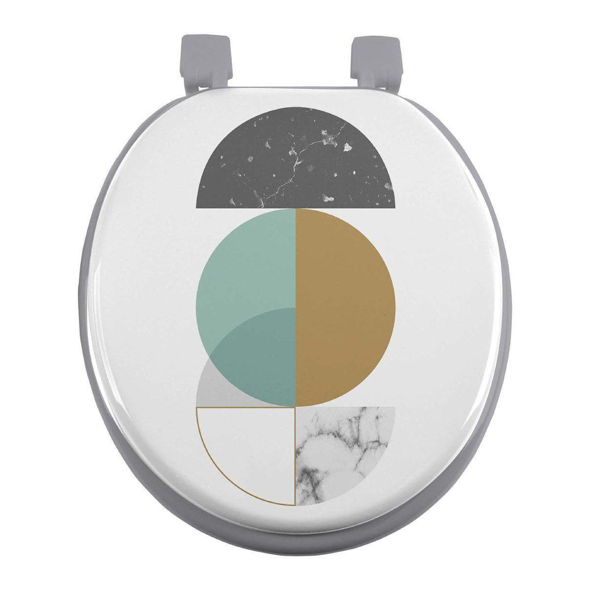 Douceur d'Intérieur Abattant WC Imprimé  Geomarbre  47cm Bleu