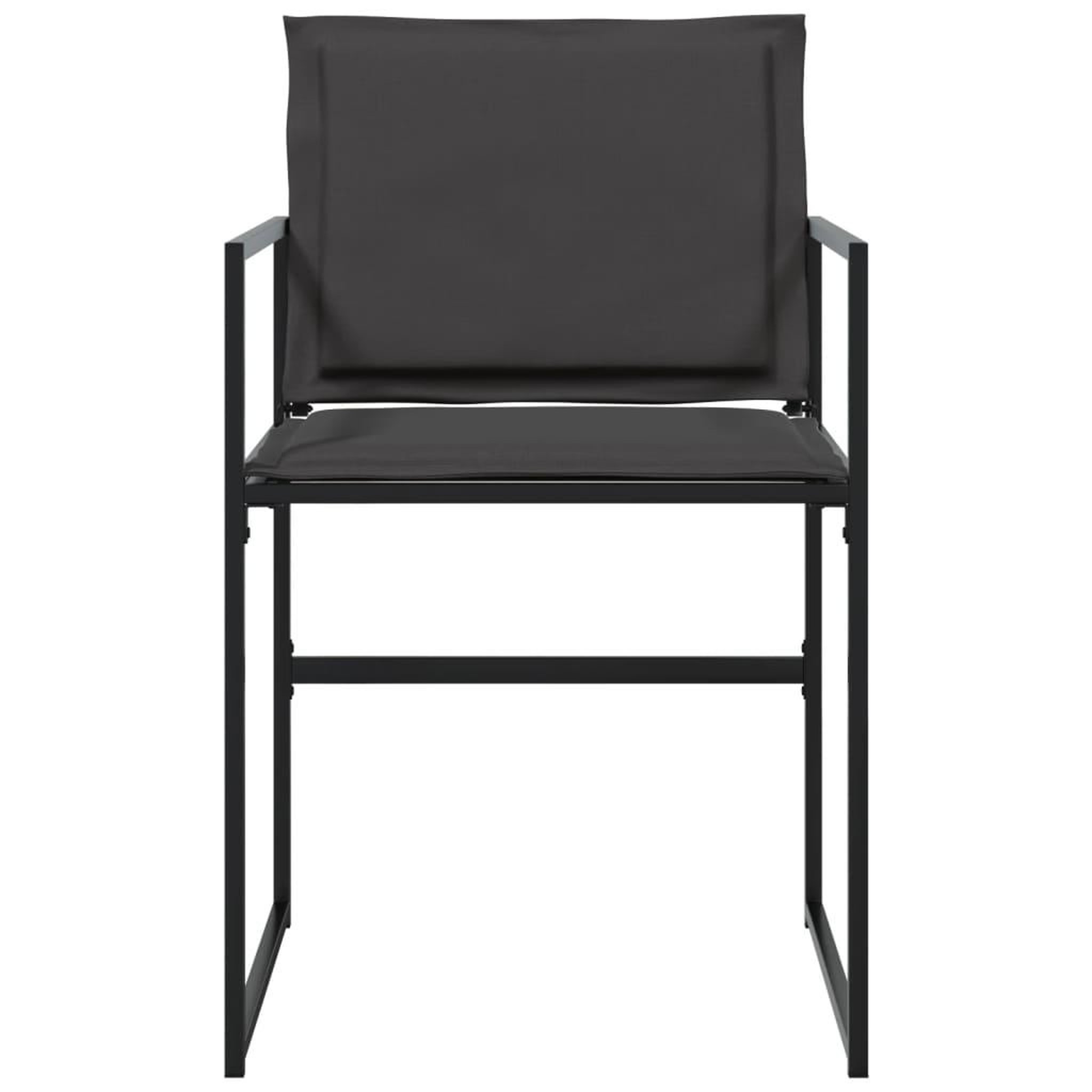 Voir la diapositive 4 : VIDAXL Chaises de jardin et coussins lot de 4 noir acier et textilene