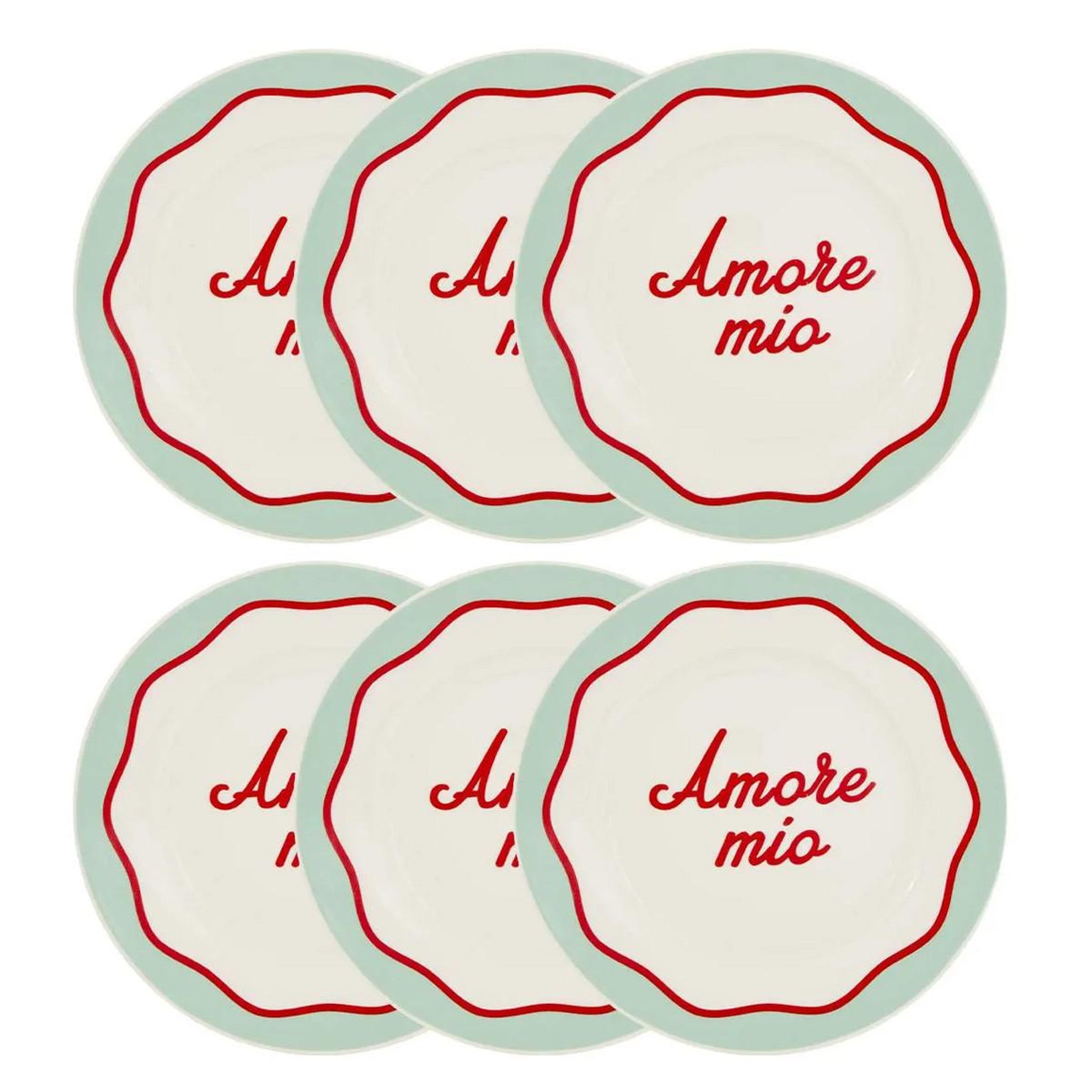 Voir la diapositive 2 : SECRET DE GOURMET Lot de 6 assiettes à dessert  della pasta  20cm multicolore