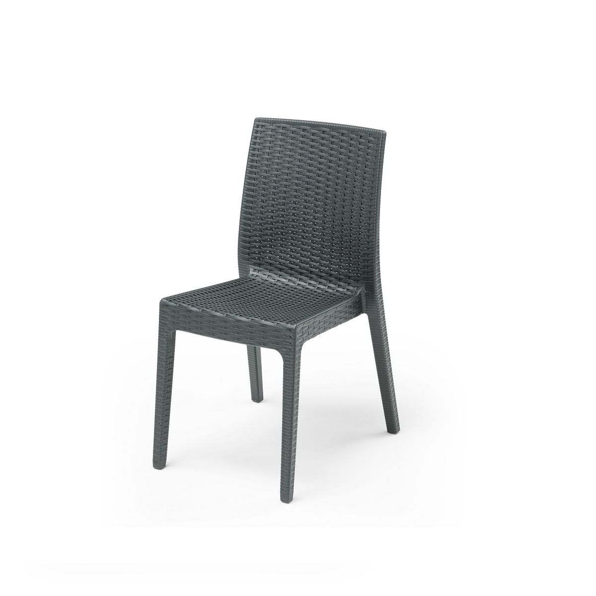 Salon de jardin - 4 places - Résine - Gris Anthracite - URANO