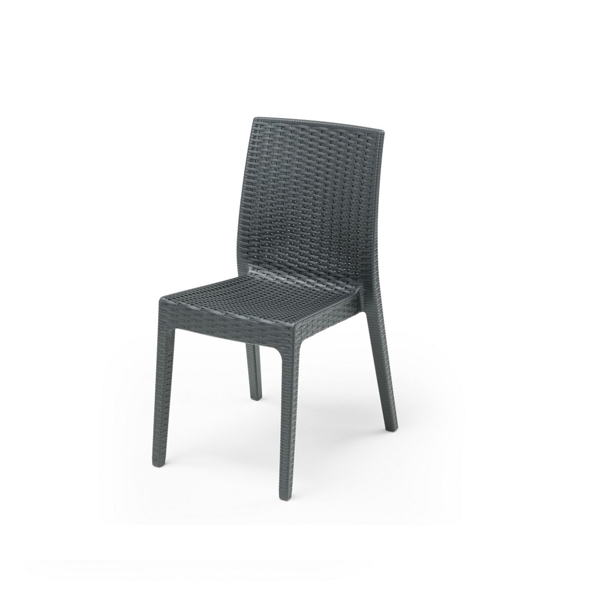 Salon de jardin - 4 places - Résine - Gris Anthracite - URANO